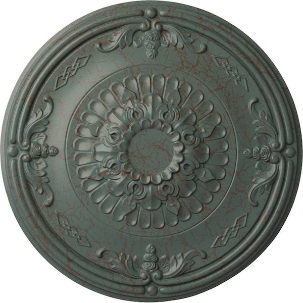Ekena Millwork Athens Ceiling Medallion (Fits Canopies up to 3 5/8"), 26 1/4"OD x 3 1/4"P, Cloud Burst Crackle CM27ATCBC - main